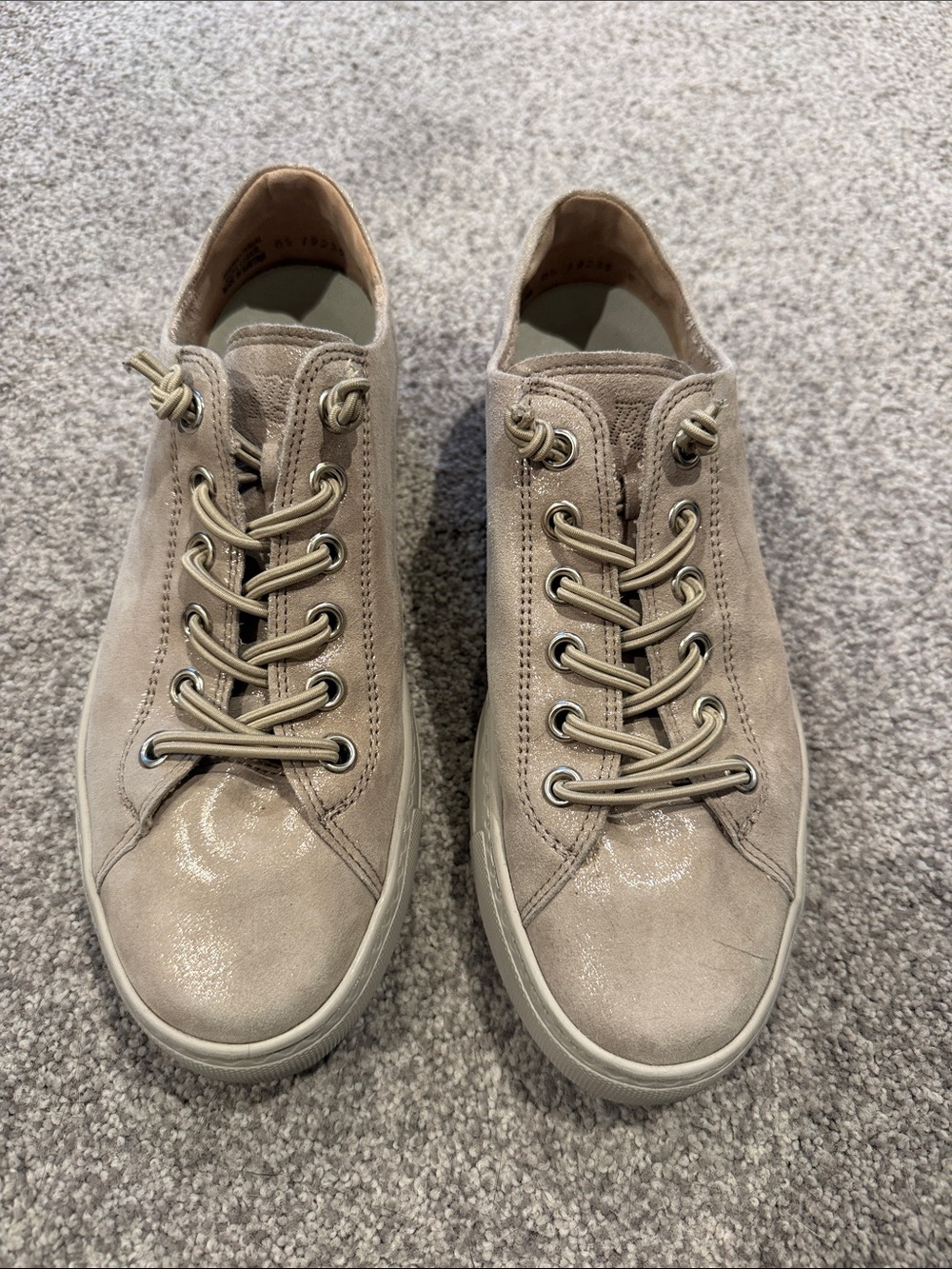 Paul Green Women's Suede Sneakers in Beige Taupe